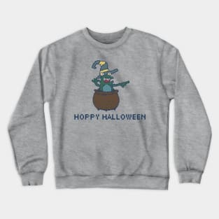 Hoppy Halloween - Frog Boiling 8bit Pixel Art Crewneck Sweatshirt